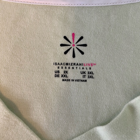 Isaac Mizrahi v neck sweatshirt lime green size 2X - Picture 6 of 11
